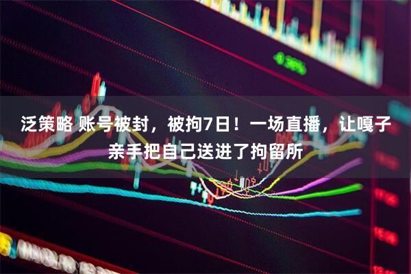泛策略 账号被封，被拘7日！一场直播，让嘎子亲手把自己送进了拘留所
